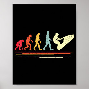 Retro-Jetski-Humor Vintage-Wasserfahrzeug-Jet Poster