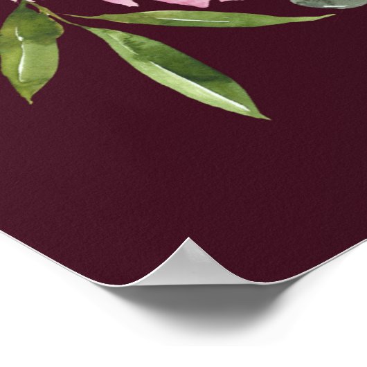 Retro Jewel Ton Herzromantische Hochzeit Willkomme Poster (Ecke)