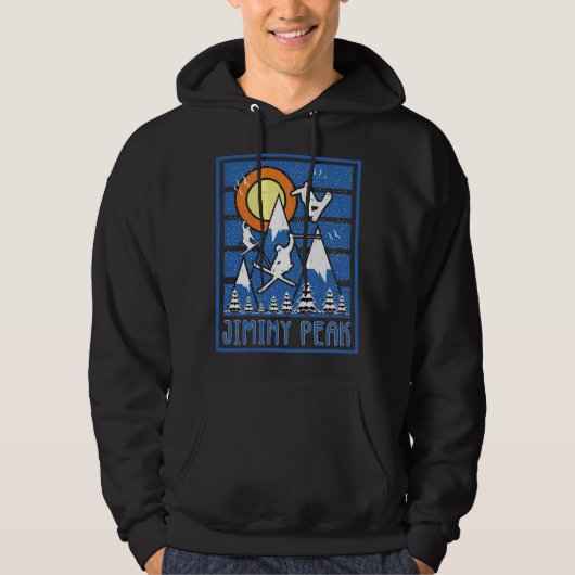 Retro Jiminy Peak Ski Sunset Hoodie (Vorderseite)