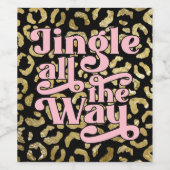 Retro Jingle All way Drink Label Animal Print Weinetikett (Einzelnes Label)