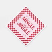 Retro Jingle And Mingle Christmas Checkerboard Red Serviette (Ecke)