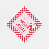 Retro Jingle And Mingle Christmas Checkerboard Red Serviette (Ecke)