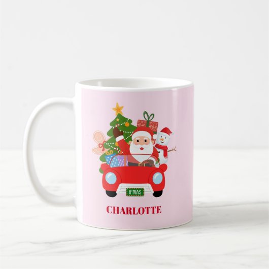 Retro Jingle And Mingle Christmas Santa Red Kaffeetasse (Links)