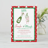 Retro Jingle and Mingle Holiday Cocktail Party Einladung (Stehend Vorderseite)