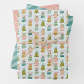 Retro Jingle Bells Christmas Wrapping Paper Set Geschenkpapier Set (Beispiel)