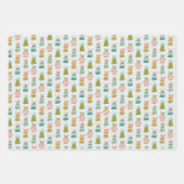 Retro Jingle Bells Christmas Wrapping Paper Set Geschenkpapier Set (Vorderseite)