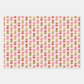 Retro Jingle Bells Christmas Wrapping Paper Set Geschenkpapier Set (Vorderseite)