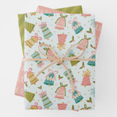 Retro Jingle Bells Christmas Wrapping Paper Set Geschenkpapier Set (Beispiel)