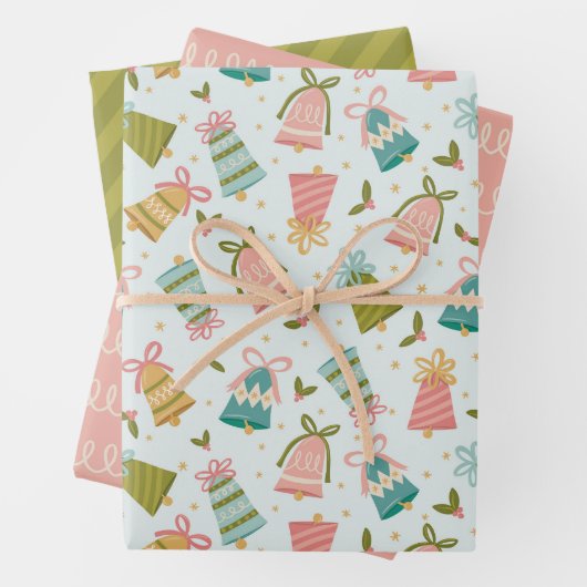 Retro Jingle Bells Christmas Wrapping Paper Set Geschenkpapier Set (Beispiel)