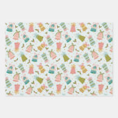 Retro Jingle Bells Christmas Wrapping Paper Set Geschenkpapier Set (Vorderseite)