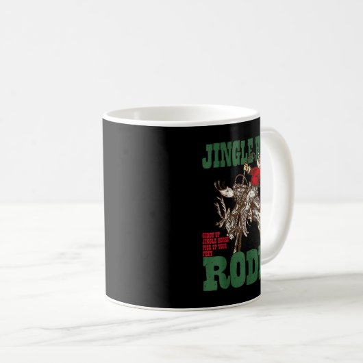 Retro Jingle Horse Rodeo Christmas Funny Western C Kaffeetasse (VorderseiteRechts)