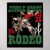 Retro Jingle Horse Rodeo Christmas Funny Western C Poster (Vorne)