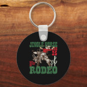 Retro Jingle Horse Rodeo Christmas Funny Western C Schlüsselanhänger (Vorderseite)