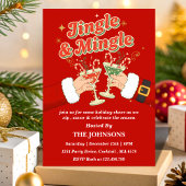 Retro Jingle & Mingle Editable Christmas Party Einladung