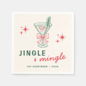 Retro Jingle Mingle Weihnachtsfeier Serviette (Vorderseite)