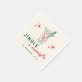 Retro Jingle Mingle Weihnachtsfeier Serviette (Ecke)