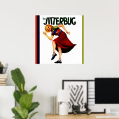 Retro-Jitterbug-Tanzplakatbild Poster (Heimbüro)