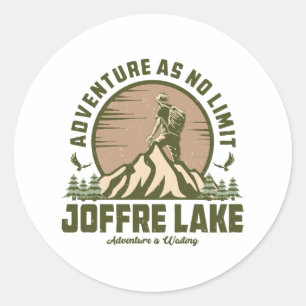 Retro Joffre Lake Wanderung Runder Aufkleber