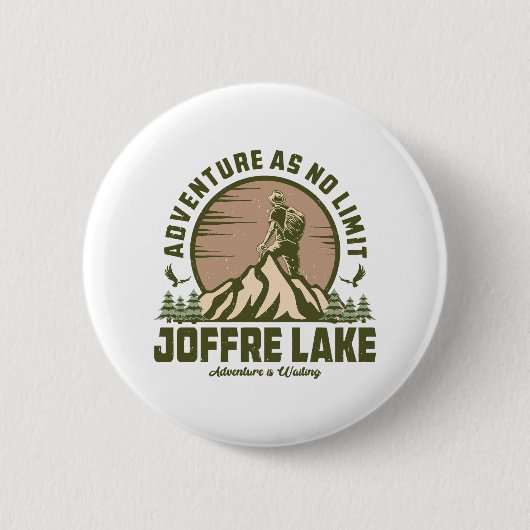 Retro Joffre Lake Wine Button (Vorderseite)