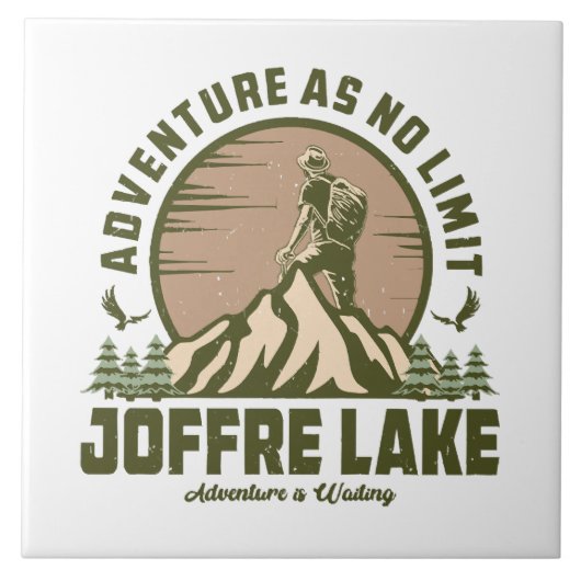 Retro Joffre Lake Wine Fliese (Vorderseite)