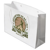 Retro Joffre Lake Wine Große Geschenktüte (Rückseite Schrägansicht)