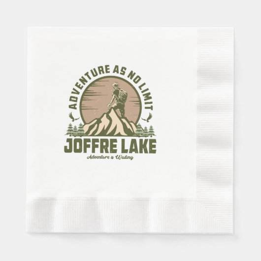 Retro Joffre Lake Wine Serviette (Vorderseite)