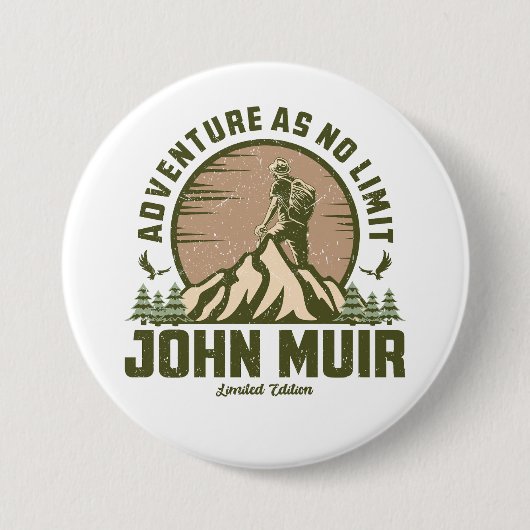 Retro John Muir Hike Button (Vorderseite)