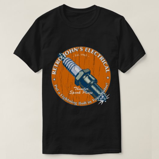Retro John_s Elektrisches Auto und Motorrad T-Shirt (Design vorne)