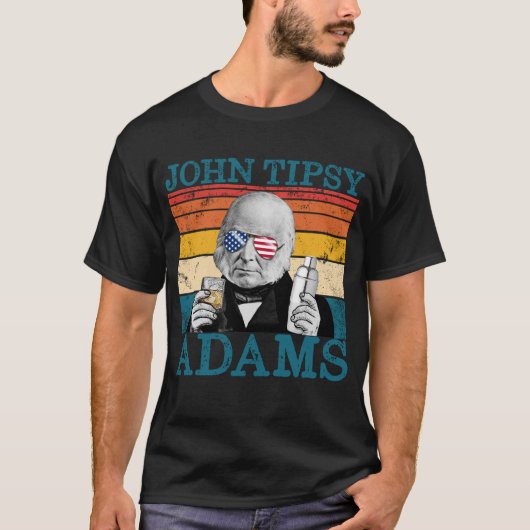 Retro John Tipsy Adams Präsident John Quincy Adams T-Shirt (Vorderseite)