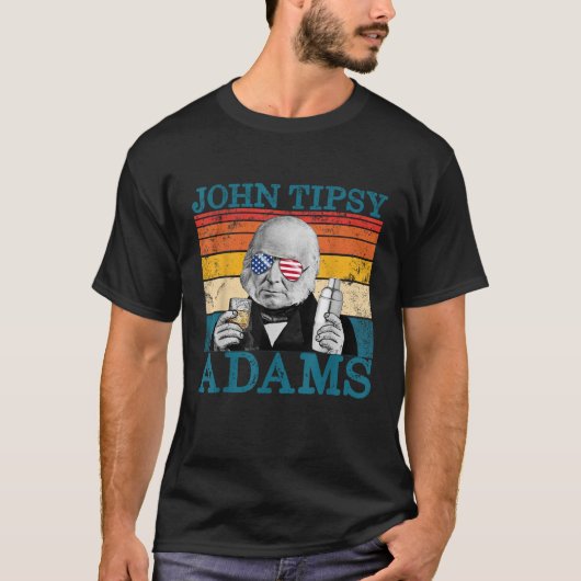Retro John Tipsy Adams Präsident John Quincy Adams T-Shirt (Vorderseite)