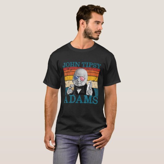 Retro John Tipsy Adams Präsident John Quincy Adams T-Shirt (Vorne ganz)
