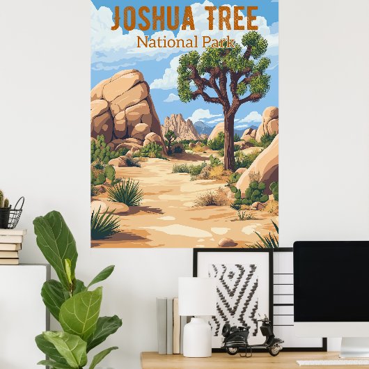 Retro Joshua Tree Nationalpark Poster (Heimbüro)