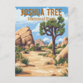 Retro Joshua Tree Nationalpark Postkarte (Vorderseite)