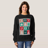 Retro Joy Christmas Postage Stamp Sweatshirt (Vorne ganz)