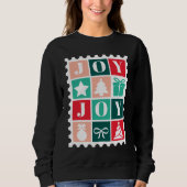 Retro Joy Christmas Postage Stamp Sweatshirt (Vorderseite)
