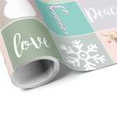 Retro Joy Niedliche Weihnachtsbilder Plätze Geschenkpapier (Rolleneckpunkt)