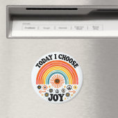 Retro Joyful Rainbow Peace Magnet "Choose Joy" (In Situ (Geschirrspüler))