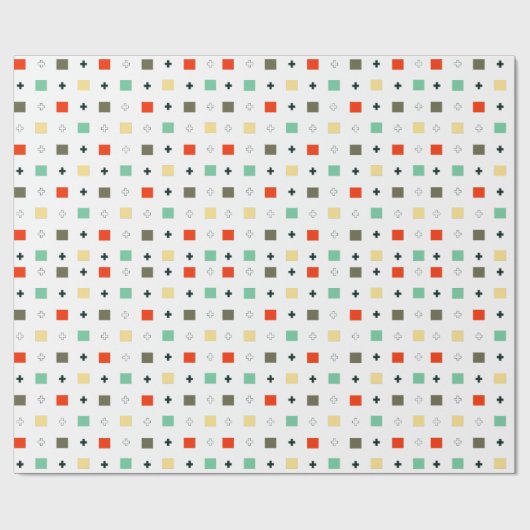 Retro Joyful Squares : Feierliche Muster Geschenkpapier (Flach)