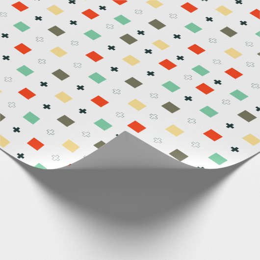 Retro Joyful Squares : Feierliche Muster Geschenkpapier (Ecke)