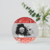 Retro Joyful Vibes Disco Ball Weihnachten Foto (Stehend Vorderseite)