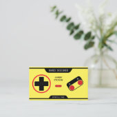 Retro-Joypad-Controller sieht gelb aus Visitenkarte (Stehend Vorderseite)