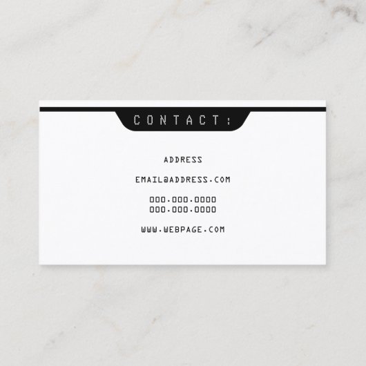 Retro-Joypad-Controller sieht weiß aus Visitenkarte (Rückseite)