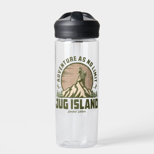 Retro Jug Island Wanderung Trinkflasche (Vorderseite)