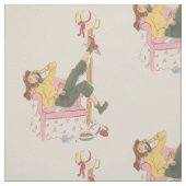 Retro Jugendlicher auf Telefon-Vintagem Stoff (Muster)