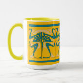 Retro-Jugendstil-Blumenornament-Friesmuster Tasse (Links)