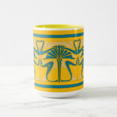 Retro-Jugendstil-Blumenornament-Friesmuster Tasse (Zentrum)