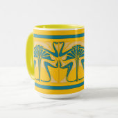 Retro-Jugendstil-Blumenornament-Friesmuster Tasse (Vorderseite Links)