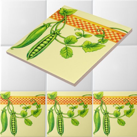 Retro-Jugendstil-Erbsenschoten-Musterfries Fliese