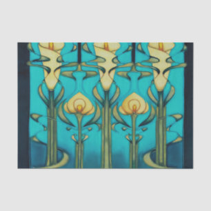 Retro, Jugendstil, Kunstdesign, Vintage, Glas Kuns Seidenpapier