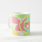 Retro-Jugendstil-Muster Kaffeetasse (Vorderseite Links)